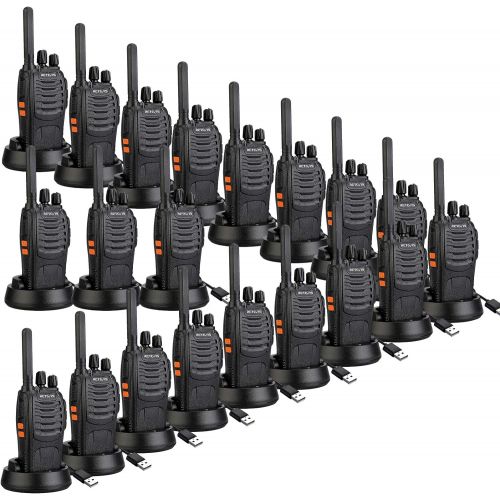  Retevis H-777 2 Way Radios Walkie Talkies Long Range,16CH Rechargeable Two Way Radios, Hand Free Walkie Talkies for Adults with USB Charging Base and Wall Adpter (Black, 20 Pack)