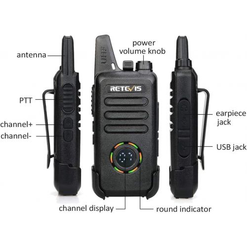  Retevis RT22S 2 Way Radios Walkie Talkies Long Range,Two Way Radios Rechargeable with Earpiece,Channel Display,Hands Free,for Healthcare,Retail,Restaurant,Automotive(10 Pack)