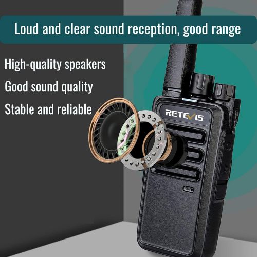  Retevis RT68 Walkie Talkies with Earpiece, Portable FRS Two-Way Radios Rechargeable, with 6 Way Multi Unit Charger, Hands Free, Long Range, Rugged 2 Way Radios 6 Pack for Adults Sc