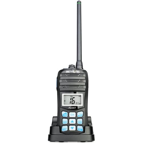  [아마존베스트]Retevis RT55 Marine Radio Handheld, Long Range Floating Walkie Talkie Waterproof IP67,NOAA Weather Alert Vibration Water Draining VHF Radio (1 Pack)