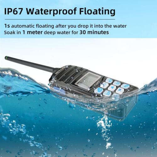  [아마존베스트]Retevis RT55 Marine Radio Handheld, Long Range Floating Walkie Talkie Waterproof IP67,NOAA Weather Alert Vibration Water Draining VHF Radio (1 Pack)