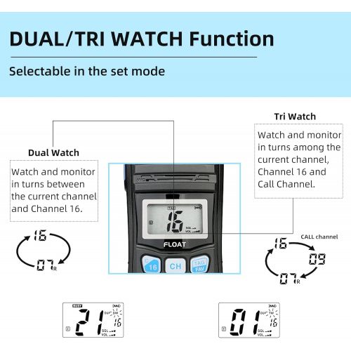  [아마존베스트]Retevis RT55 Marine Radio Handheld, Long Range Floating Walkie Talkie Waterproof IP67,NOAA Weather Alert Vibration Water Draining VHF Radio (1 Pack)