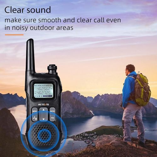  [아마존베스트]Retevis RT16 Walkie Talkies Rechargeable,2 Way Radios for Adults,NOAA Weather Alart Emergency Dual Watch,for Camping Climbing Hiking Car Traveling Outdoor Indoor(4 Pack)