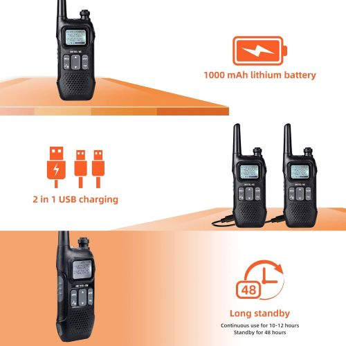  [아마존베스트]Retevis RT16 Walkie Talkies Rechargeable,2 Way Radios for Adults,NOAA Weather Alart Emergency Dual Watch,for Camping Climbing Hiking Car Traveling Outdoor Indoor(4 Pack)