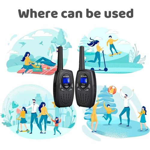  [아마존베스트]Retevis RT628 Walkie Talkie for Kids,Toys for 3-12 Year Old Boys Girls, Portable 2 Way Radios with 22 Channels VOX Backlit Flashlight,for Outdoor Adventure Game(Black,2 Pack)