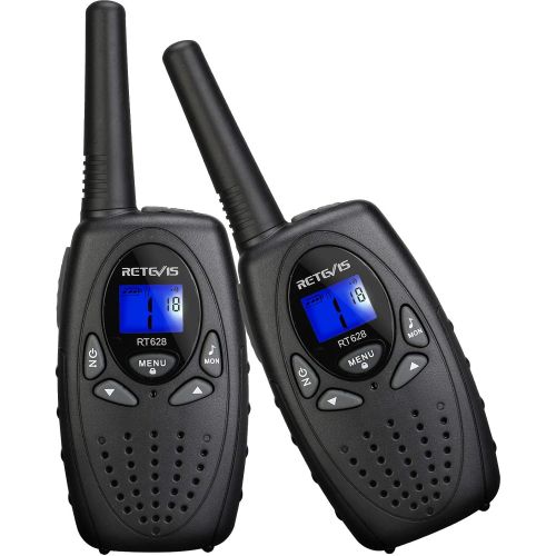  [아마존베스트]Retevis RT628 Walkie Talkie for Kids,Toys for 3-12 Year Old Boys Girls, Portable 2 Way Radios with 22 Channels VOX Backlit Flashlight,for Outdoor Adventure Game(Black,2 Pack)