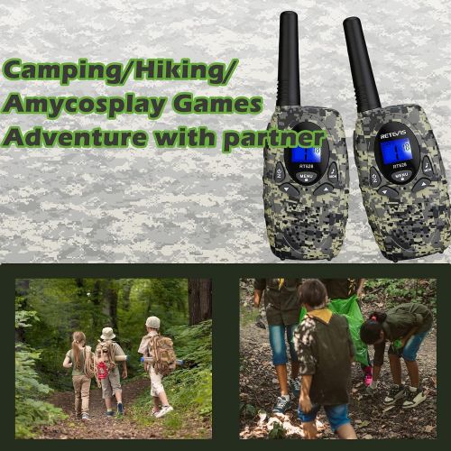  [아마존베스트]Retevis RT628 Walkie Talkies for Kids Rechargeable,22CH VOX Long Range Kids Walkie Talkies Rechargeable Toy,Toys for 4-7 Year Old Boy Birthday Gifts for Outdoor Scavenger Hunt(Camo