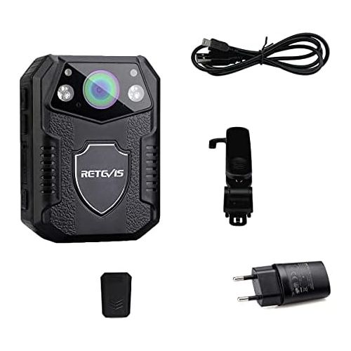  [아마존베스트]Retevis RT77 Body Camera Mini HD 1080P 21MP Police Camera Worn Video Camera 150° Field of View Security IR Night Vision Motion Detection 2650mAh IP54 Body Cam (16GB)