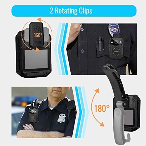  [아마존베스트]Retevis RT77 Body Camera Mini HD 1080P 21MP Police Camera Worn Video Camera 150° Field of View Security IR Night Vision Motion Detection 2650mAh IP54 Body Cam (16GB)