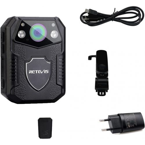  [아마존베스트]Retevis RT77 Body Camera Mini HD 1080P 21MP Police Camera Worn Video Camera 150° Field of View Security IR Night Vision Motion Detection 2650mAh IP54 Body Cam (16GB)