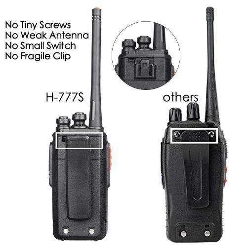  Retevis H-777S Two Way Radio Portable Size Rechargeable Walkie Talkie with USB Charger Cradle and Professional Earpieces (1 Pair)
