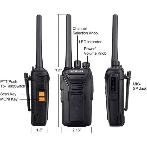  Retevis RT27 2 Way Radio Long Range Rechargeable License-Free 22 Channel FRS UHF Two-Way Radios(6 Pack) with Six Way Multi Gang Charger