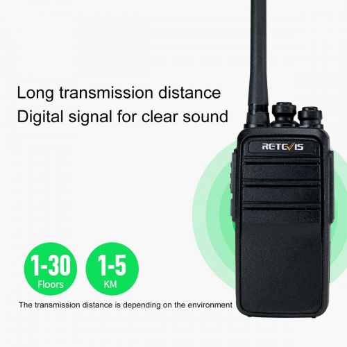  Retevis RT53 Two-Way Radios Long Range DMR Dual Time Slot 1024 CH 800 Contacts Group Call Encryption Digital Walkie Talkies with Earpieces (5 Pack)