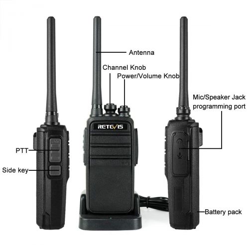  Retevis RT53 Two-Way Radios Long Range DMR Dual Time Slot 1024 CH 800 Contacts Group Call Encryption Digital Walkie Talkies with Earpieces (5 Pack)