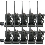 Retevis RT29 Two-Way Radios Long Range 3200 mAh UHF Radio VOX Encryption Emergency Security Business High Power Walkie Talkie with Earpieces (10 Pack)
