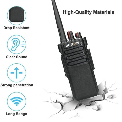  Retevis RT29 Two-Way Radios Long Range 3200 mAh UHF Radio VOX Encryption Emergency Security Business High Power Walkie Talkie with Earpieces (10 Pack)