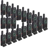 Retevis RT18 2 Way Radios UHF 16 Channel Rechargeable Dual PTT with LED Ring Metal Clip FRS Business Walkie Talkies for Adults(20 Pack)