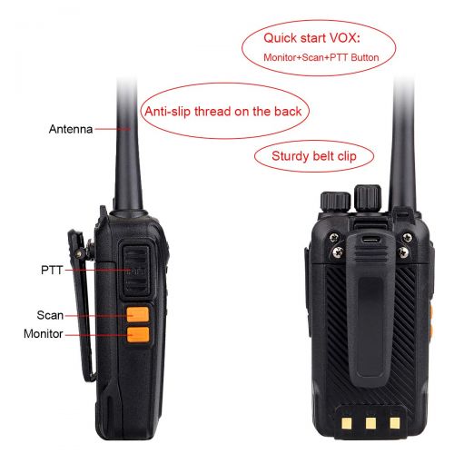  Retevis RT27 2 Way Radio Rechargeable UHF Radios 22 CH FRS Hands Free Encryption Security Heavy-Duty Walkie Talkies with Earpiece 2 Pin (5 Pack)