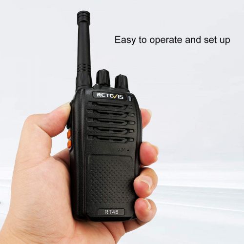  Retevis RT46 Walkie Talkies Dual Power FRS Rechargeable Long Range Two Way Radios Battery and Charger Included (10 Pack)