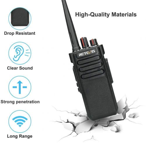 Retevis RT29 2 Way Radio Long Range UHF 3200mAh VOX Encryption Security High Power Outdoor Walkie Talkies with Headsets G Shape(Black, 2 Pack)