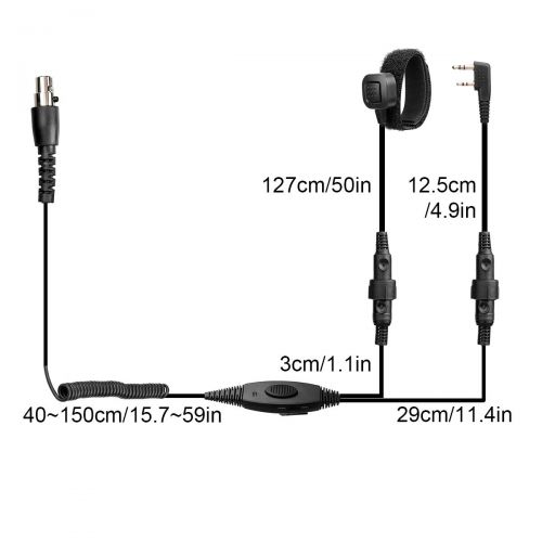  Retevis EH050K 2 Way Radio Headset Noise Cancelling Walkie Talkie Headset for Baofeng 888S UV-5R Retevis H-777 RT21 RT22 RT-5R Two Way Radio(1 Pack)