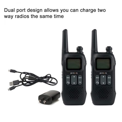  Retevis RT16 Walkie Talkie Rechargeable Small FM FRS Radios 121 Privacy Codes 22 Ch Security Two-Way Radio for Adults with NOAA Weather Alert(4 Pack)