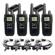 Retevis RT41 NOAA Walkie Talkies for Adults Rechargeable FRS Radios VOX 121 Privacy Codes 10 Call Alert LCD Security 2 Way Radio with Headset(4 Pack)