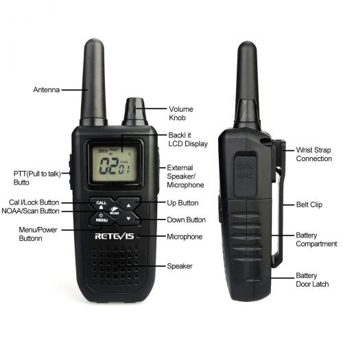  Retevis RT41 NOAA Walkie Talkies for Adults Rechargeable FRS Radios VOX 121 Privacy Codes 10 Call Alert LCD Security 2 Way Radio with Headset(4 Pack)