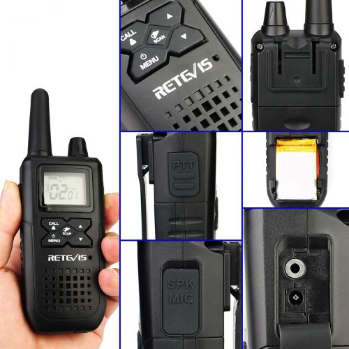  Retevis RT41 Walkie Talkie Rechargeable FRS VOX Roger Beep LCD 10 Call Tone NOAA Weather Alert Security Business Two-way Radio with Earpiece (10 Pack)