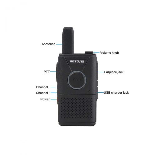  Retevis RT18 Walkie Talkies Rechargeable FRS UHF VOX Scan 2 Way Radios for Adults with Earpiece(4 Pack)