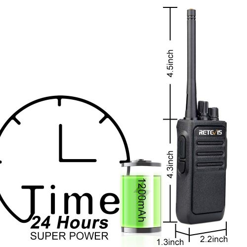  Retevis RT17 6 Pack Walkie Talkies Rechargeable Two-way Radio Handsfree VOX Encryption 2 Way Radios with Earpieces Headsets