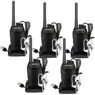 Retevis RT27V MURS Walkie Talkies 5 Channel VHF DCS Encryption License-Free Two Way radios with Covert Air Acoustic Earpiece(Black,5 Pack)