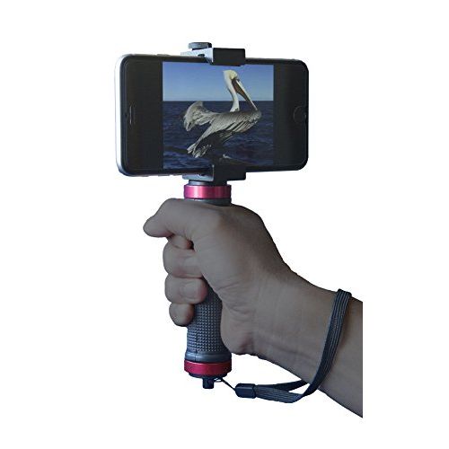  RetiCAM Smartphone Tripod Mount with Hand Grip - All Metal Heavy-Duty Hand Held Stabilizer and Tripod Mount for Smart Phones and Cameras - HG30, Aluminum, Red