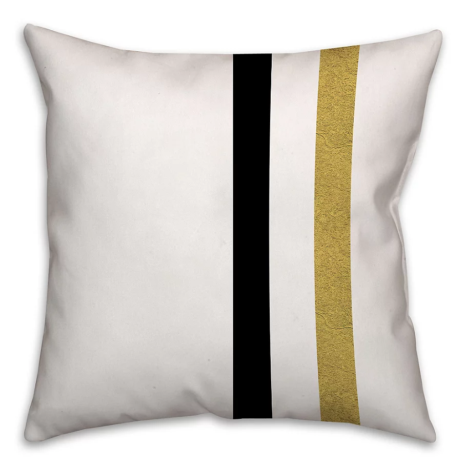 Retro Color Block Stripes Square Throw Pillow