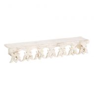 /Retro Wooden Shelf Cabinet White Patina