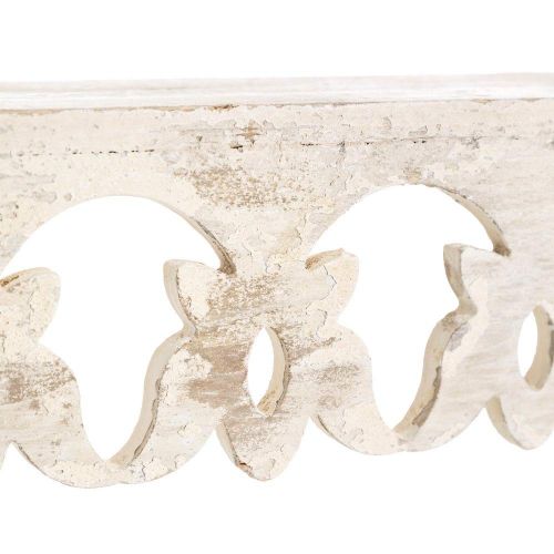 Retro Wooden Shelf Cabinet White Patina