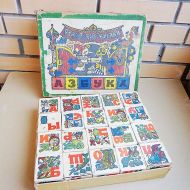 RetroRussia Russian educational ABC, vintage russian fairy tales visual learning alphabet