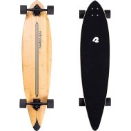 Retrospec Zed Pintail Longboard Skateboard Complete Cruiser | Bamboo & Canadian Maple Wood Cruiser w/Reverse Kingpin Trucks for Commuting, Cruising, Carving & Downhill Riding