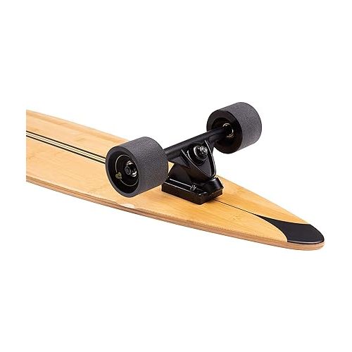  Retrospec Zed Pintail Longboard Skateboard Complete Cruiser | Bamboo & Canadian Maple Wood Cruiser w/Reverse Kingpin Trucks for Commuting, Cruising, Carving & Downhill Riding