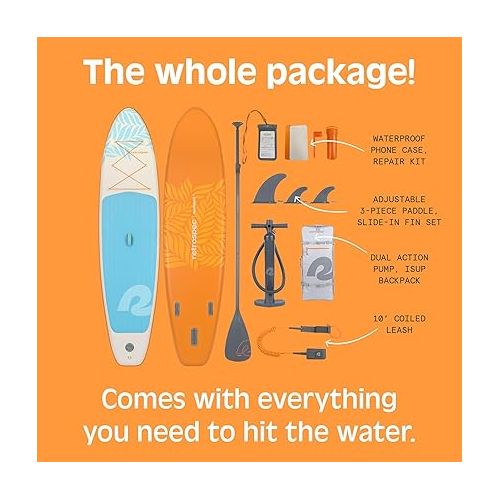  Retrospec Weekender Inflatable Stand Up Paddle Board Includes Paddle, Pump, and Accessories 10’6” Lightweight iSUP, Puncture Resistant Inflatable Paddle Board for Adults