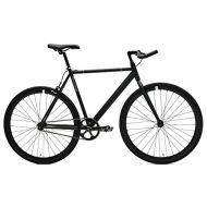 Retrospec Critical Cycles Classic Fixed-Gear Single-Speed Track Bike with Pursuit Bullhorn Bars, Matte Black, 43cm/X-Small