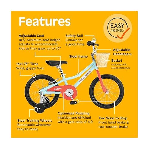  Retrospec Koda Plus Kids Bike for Boys & Girls Ages 4-6 Years - 16