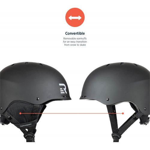  Retrospec H2 Ski & Snowboard Helmet, Convertible to Bike/Skate