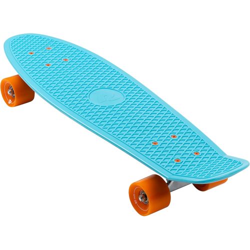  Retrospec Quip Skateboard 22.5 and 27 Classic Retro Plastic Cruiser Complete Skateboard with ABEC 7 Bearings and PU Wheels