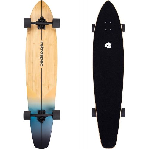  Retrospec Zed Longboard Skateboard Complete Cruiser Bamboo & Canadian Maple Wood Cruiser w/ Reverse Kingpin Trucks for Commuting, Cruising, Carving & Downhill Riding