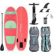Retrospec Weekender-Nano 8ft. Inflatable Stand Up Paddleboard Triple Layer Military Grade PVC iSUP Bundle w/ paddle board carrying case, aluminum paddle, removable nylon fins, pump