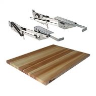 Rev-A-Shelf - RAS-ML-HDCR - Full Height Base Cabinet Heavy Duty Mixer Lift - BUNDLE OF 2 ITEMS includes a 3/4 x 15 x 19 Shelf Platform for 21 width Base Cabinet Maple Butcher Block