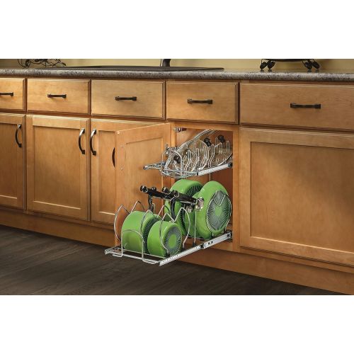  Rev-A-Shelf - 5CW2-1222-CR - 12 in. Pull-Out 2-Tier Base Cabinet Cookware Organizer