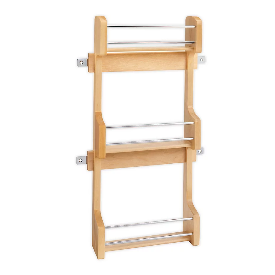  Rev-A-Shelf - 4SR-18 - Cabinet Door Mount Wood 3-Shelf Spice Rack