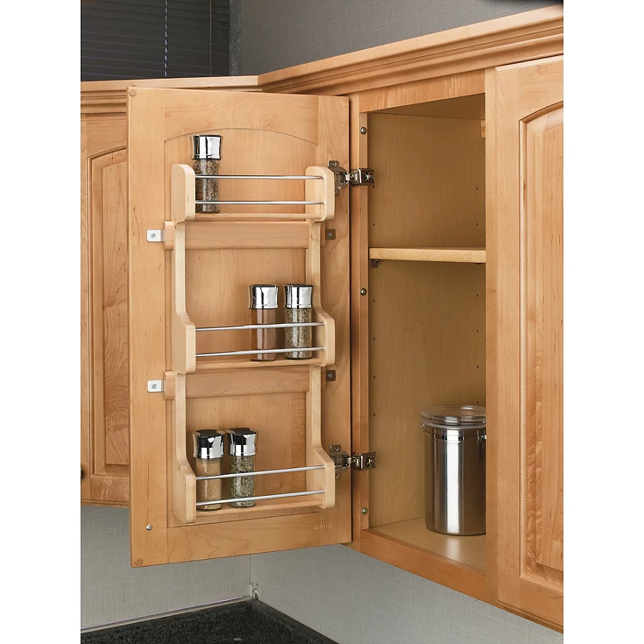  Rev-A-Shelf - 4SR-18 - Cabinet Door Mount Wood 3-Shelf Spice Rack